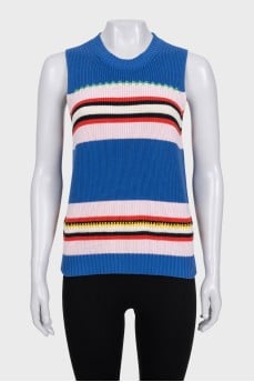 Blue striped vest