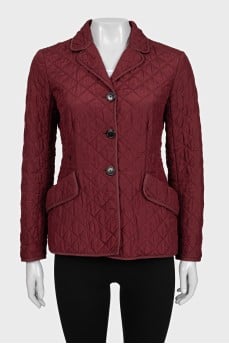 Red fitted silk jacket