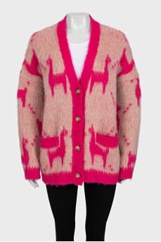 Long printed cardigan