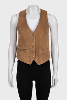 Brown suede vest