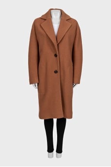 Orange straight-cut coat