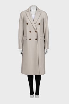Gray cashmere coat