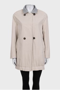 Double-breasted reversible coat