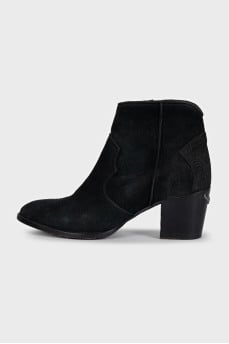 Molly Black Suede Ankle Boots