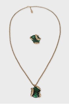 Snake necklace and ring set
