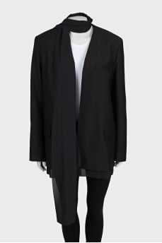 Black long jacket with ties