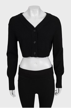 Cropped cashmere cardigan with buttons