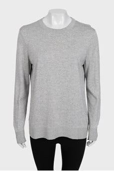 Gray straight-cut jumper