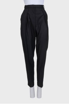 Slim-fit pinstripe trousers