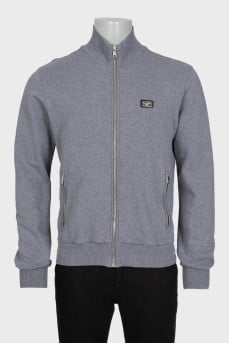Men's gray sports jacket with a zipper