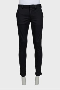 Men's black slim fit trousers