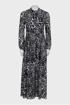 Sheer printed maxi dress