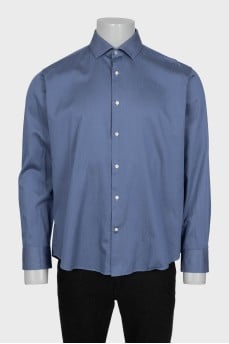 Men's blue button-down shirt