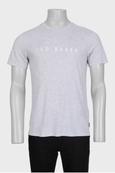 Men's gray T-shirt with a white print
