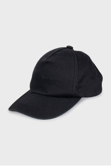 Black cap with brand logo