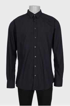 Men's shirt with black checkered print
