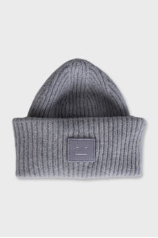 Gray hat with logo