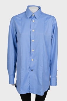 Men's long blue shirt