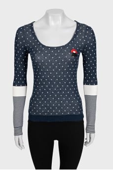 Polka dot print long sleeve