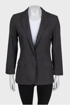 Dark grey fitted button-down jacket
