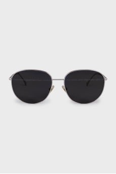 Black sunglasses with silver frames