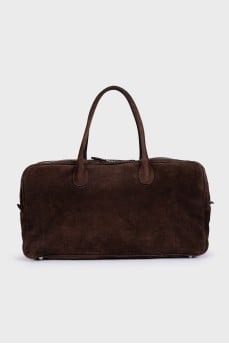 Brigitte Brown Suede Travel Bag