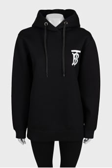 Black hoodie with white logo