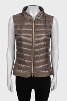 Brown quilted vest
