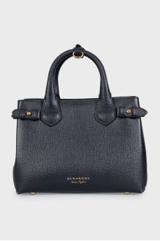 Black leather and fabric bag Banner