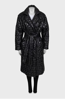 Quilted coat with patch pockets