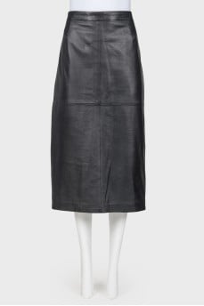 Leather skirt-Midi