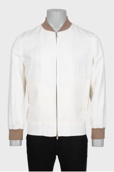 Men's white bomber jacket