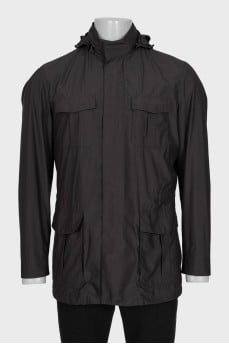 Men's brown jacket with patch pockets