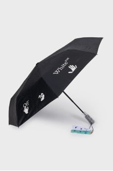 Black umbrella with tag