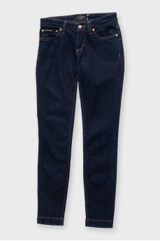 Dark blue low rise skinny jeans