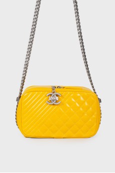 Leather quilted handbag