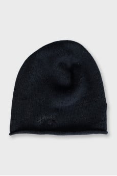 Black hat with embroidered logo