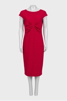 Red dress with draped waist
