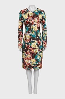 Floral print midi dress with tag