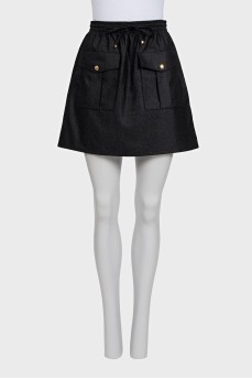 Gray cashmere skirt