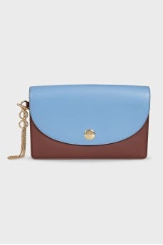 Two-tone leather clutch