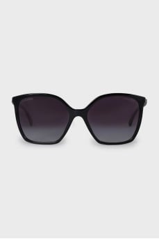 Black sunglasses with leather trim