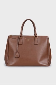 Galleria Brown Leather Tote