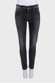 Black skinny fit jeans with pockets
