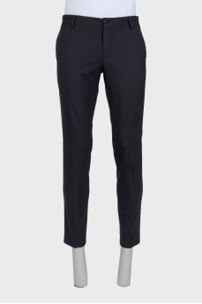 Men's classic black trousers with creases
