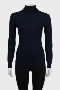 Blue cashmere turtleneck