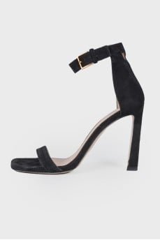 Suede stiletto sandals