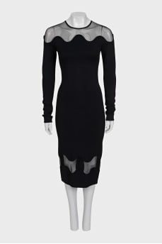 Bodycon dress with sheer elements