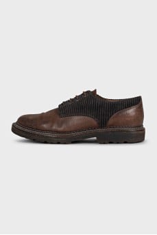 Men's brown leather lace-up shoes