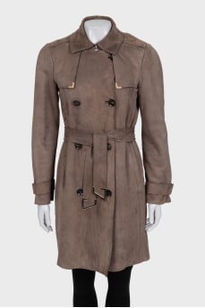 Brown suede coat